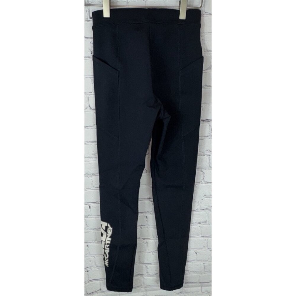 STELLA MCCARTNEY Navy Logo-print Scuba Tech Leggings Size 40/6-8 Small Pockets - Picture 7 of 12